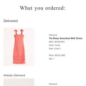 Abercrombie and fitch tie-strap smocked midi dress